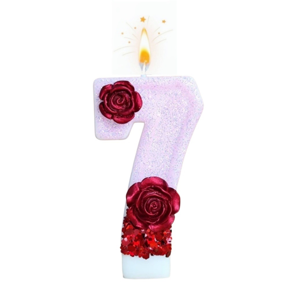Candela Numerica Rosa Glittera - Paraffin Candle Wax recensione e prezzo