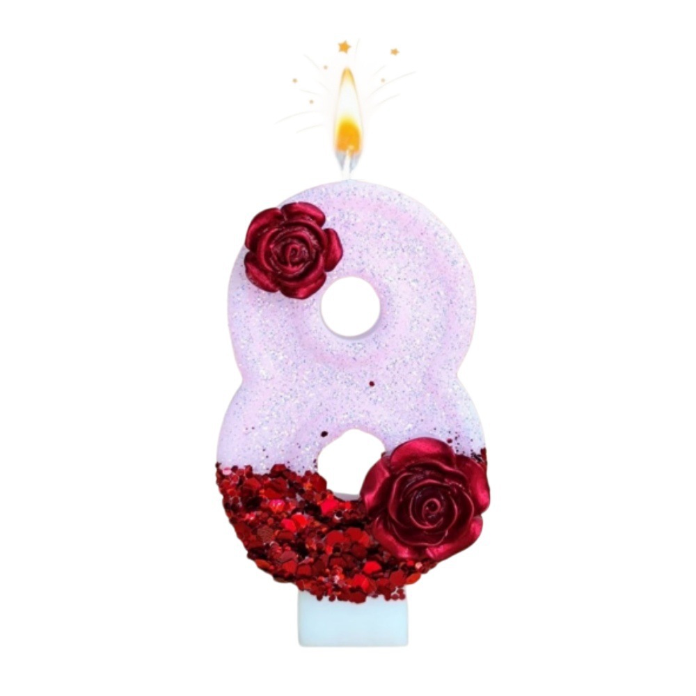 Candela Numerica Rosa Glittera - Paraffin Candle Wax recensione e prezzo